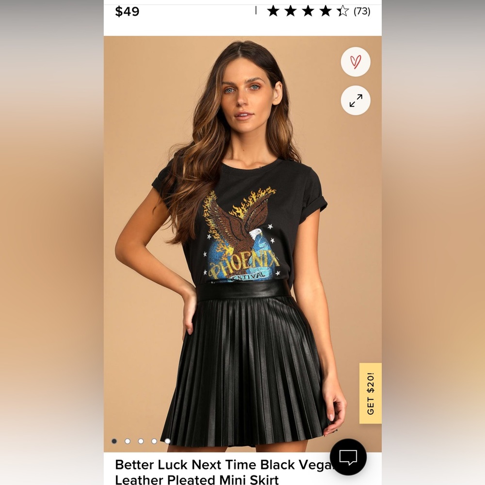 Vegan leather pleated skirt NWT